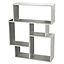 URBNLIVING Height 100cm 5 Section Modern Side Display Unit Colour White Wooden Bookcase Furniture Bedroom Cubed