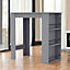 URBNLIVING Height 105cm 3 Tier Grey Dining Bar Coffee Kitchen Island Table Open Storage Shelves Living Room