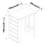 URBNLIVING Height 105cm 3 Tier Grey Dining Bar Coffee Kitchen Island Table Open Storage Shelves Living Room