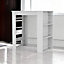URBNLIVING Height 105cm 3 Tier White Dining Bar Coffee Kitchen Island Table Open Storage Shelves Living Room
