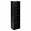 URBNLIVING Height 106cm 4 Shelf Wooden Bookcase Shelving Colour Black Display Storage Shelf Unit Shelves