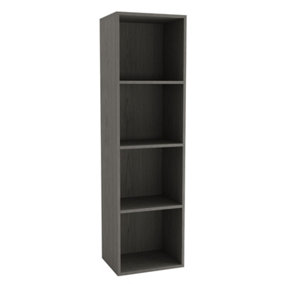 URBNLIVING Height 106cm 4 Shelf Wooden Bookcase Shelving Colour Cedar Grey Display Storage Shelf Unit Shelves