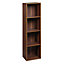 URBNLIVING Height 106cm 4 Shelf Wooden Bookcase Shelving Colour Teak Display Storage Shelf Unit Shelves