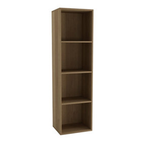 URBNLIVING Height 106cm 4 Shelf Wooden Bookcase Shelving Colour Warm Oak Display Storage Shelf Unit Shelves