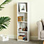 URBNLIVING Height 106cm 4 Shelf Wooden Bookcase Shelving Colour White Display Storage Shelf Unit Shelves