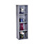 URBNLIVING Height 106Cm 4 Tier Wooden Bookcase Shelving Colour Grey Display Storage Shelf Unit Wood