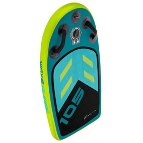 URBNLIVING Height 10cm Teal & Yellow Inflatable Surfing Body Board Kids Adults with Handles Carry Bag Leash Repair Kit