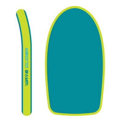 URBNLIVING Height 10cm Teal & Yellow Inflatable Surfing Body Board Kids Adults with Handles Carry Bag Leash Repair Kit