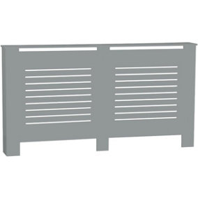 URBNLIVING Height 152cm Large Grey Modern Wooden Radiator Cover MDF Grill Shelf Cabinet Furniture