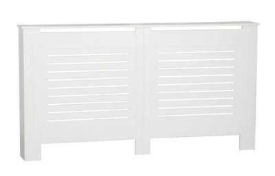 URBNLIVING Height 152cm Large White Modern Wooden Radiator Cover MDF Grill Shelf Cabinet Furniture