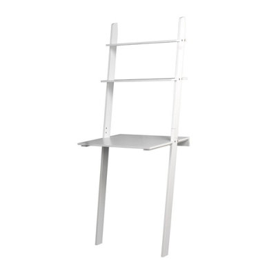 White and deals wood ladder desk