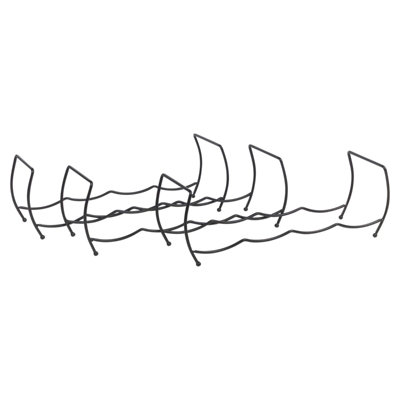 URBNLIVING Height 15cm 3pc Black Metal Free Standing Stackable Wine Bottle Rack Storage 12 Bottle Size - 4