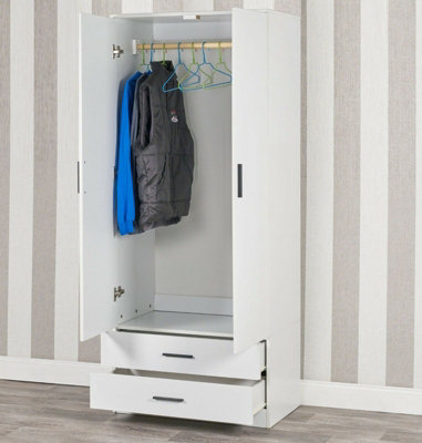 White wardrobe deals and bedside table