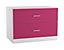 URBNLIVING Height 180cm Orlando White Wooden 2 Door Pink 2 Drawer Compact Kids Wardrobe Bedroom Storage Hanging Bar