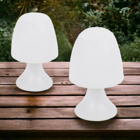 URBNLIVING Height 19cm 2 Pcs LED Warm White Mini Table Lamp Battery Power Light Home Office Study Decor