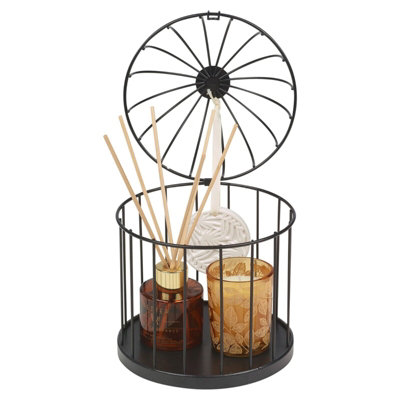 URBNLIVING Height 20cm 30ml Autumn Leaf Perfume Reed Diffuser Oil Refill & Candle in Birdcage Fragrance Gift Set