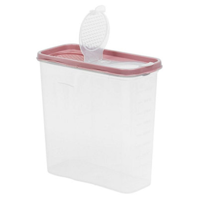 URBNLIVING Height 21cm 2.5L Pink Colour Set of 3 Plastic Food Storage ...