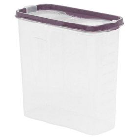 URBNLIVING Height 21cm 2.5L Purple Colour Plastic Food Storage Cereal Container Dispenser Airtight Click Lid