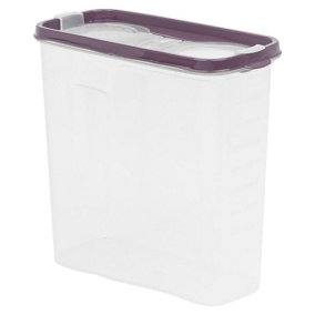 URBNLIVING Height 21cm 2.5L Purple Colour Set of 3 Plastic Food Storage Cereal Container Dispenser Airtight Click Lid