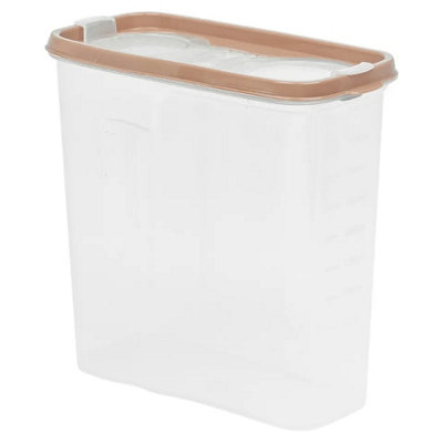 URBNLIVING Height 21cm 2.5L Taupe Colour Plastic Food Storage Cereal ...
