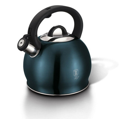 URBNLIVING Height 23cm Berlinger Haus 3L Aquamarine Stainless Steel Whistling Kettle Metallic Electric Induction - 4