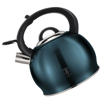 URBNLIVING Height 23cm Berlinger Haus 3L Aquamarine Stainless Steel Whistling Kettle Metallic Electric Induction - 5