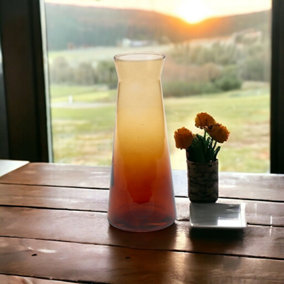 URBNLIVING Height 25cm 1.145L/38.7oz Orange Coloured Decanter Glass Wine Water Juice Drinking Carafe Jug