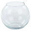URBNLIVING Height 25cm Recycled Clear Glass Round Flower Pot Fish Bowl Vase Floral Display Centrepiece