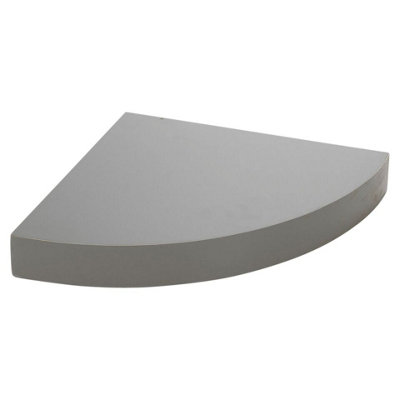 URBNLIVING Height 25cm Set of 3 Floating Grey Wooden Wall Mount Corner Shelves MDF Shelf Display for Books and Storage - 5