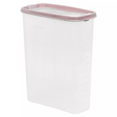URBNLIVING Height 26cm 3.25L Pink Colour Plastic Food Storage Cereal ...