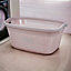 URBNLIVING Height 26cm 40L Pink Plastic Rattan Laundry Clothes Basket Storage Hamper with Handles
