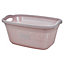 URBNLIVING Height 26cm 40L Pink Plastic Rattan Laundry Clothes Basket Storage Hamper with Handles