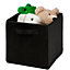 URBNLIVING Height 27cm Collapsible Black Cube Large Storage Boxes Kids Toys Carry Handles Basket Bits Bobs Organise