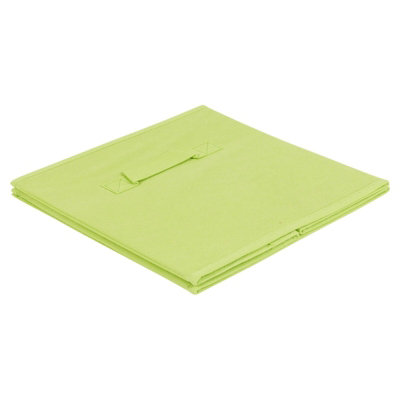 URBNLIVING Height 27cm Collapsible Green Cube Large Storage Boxes Kids Toys Carry Handles Basket Bits Bobs Organise