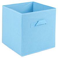 URBNLIVING Height 27cm Collapsible Sky Blue Cube Large Storage Boxes Kids Toys Carry Handles Basket Bits Bobs Organise