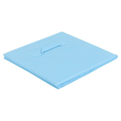 URBNLIVING Height 27cm Collapsible Sky Blue Cube Large Storage Boxes Kids Toys Carry Handles Basket Bits Bobs Organise