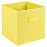 URBNLIVING Height 27cm Collapsible Yellow Cube Large Storage Boxes Kids Toys Carry Handles Basket Bits Bobs Organise