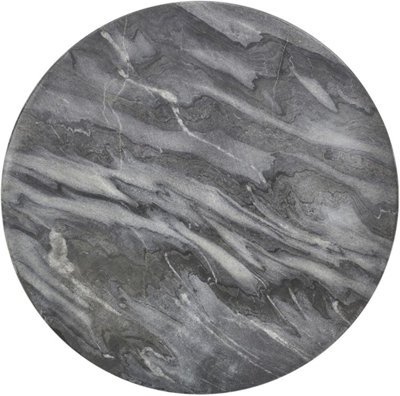 URBNLIVING Height 28cm Round Black Marble Serving Display Cheese Boards Charcuterie Platters