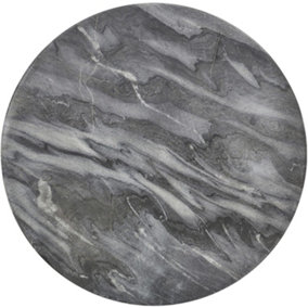 URBNLIVING Height 28cm Round Black Marble Serving Display Cheese Boards Charcuterie Platters