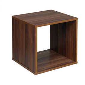 URBNLIVING Height 30Cm Shelves Cube Shelving Colour Teak Cube Display Storage Wood Shelf