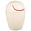 URBNLIVING Height 35cm 5L Off White Plastic Swing Top Lid Bin Rubbish Trash Can Bathroom Office Under Counter