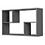 URBNLIVING Height 38cm Nyborg Rectangular Wooden Floating Wall Mounting Color Grey Shelf Display Unit Book Storage