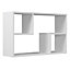 URBNLIVING Height 38cm Nyborg Rectangular Wooden Floating Wall Mounting Colour White Shelf Display Unit Book Storage