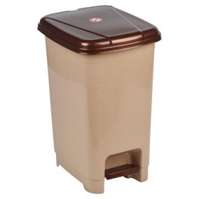 URBNLIVING Height 41cm Cappuccino 15L Slim Foot Pedal Rubbish Bin Trash Garbage Can Waste Basket With Insert & Lid