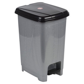 URBNLIVING Height 41cm Grey 15L Slim Foot Pedal Rubbish Bin Trash Garbage Can Waste Basket With Insert & Lid
