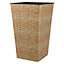 URBNLIVING Height 45cm Brown Large Tall Square Plant Pot Rattan Weave Indoor Outdoor Elegant Garden Planters