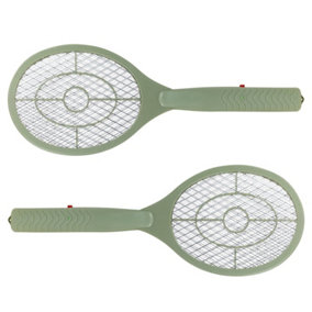 URBNLIVING Height 45cm Set of 2 Electric Fly Zapper Racquet Insect Wasp Mosquitoes Pest Squatter Killer Catcher