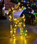 URBNLIVING Height 45cm Set of 2 Gold LED Light Up Christmas Reindeer Rattan Metal Wire Stag Statue Decoration
