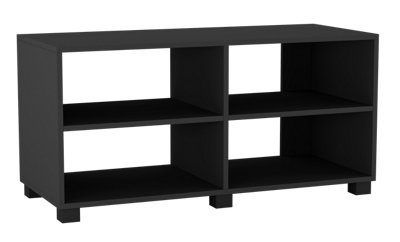 URBNLIVING Height 47cm Wooden Black TV Stand Living Room Media