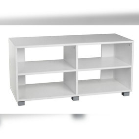 URBNLIVING Height 47cm Wooden White TV Stand Living Room Media Cabinet Modern Furniture